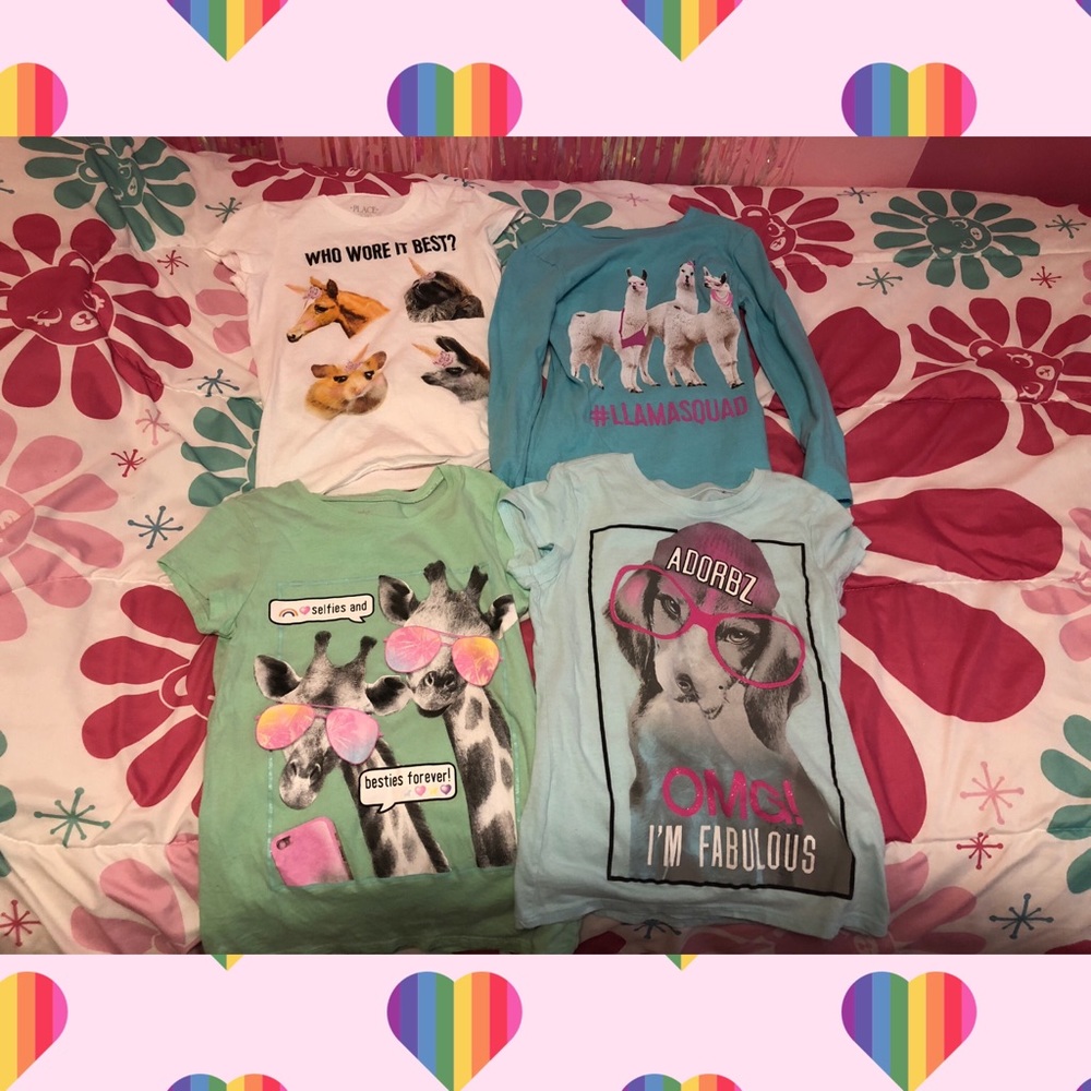 Lot of 4 size 7-8 gently used graphic tee shirts